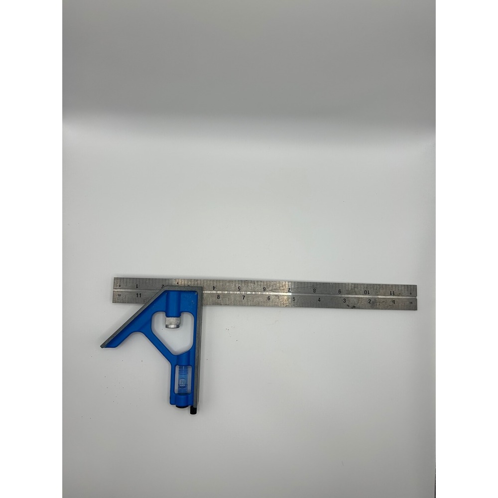 Empire 12 Inch Combination Square Blue Die Cast Head Stainless Steel Blade